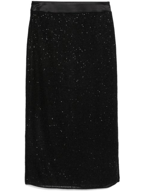 PESERICO mesh midi skirt