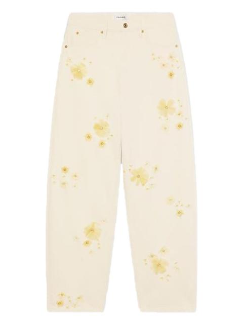 FRAME floral-embellished jeans