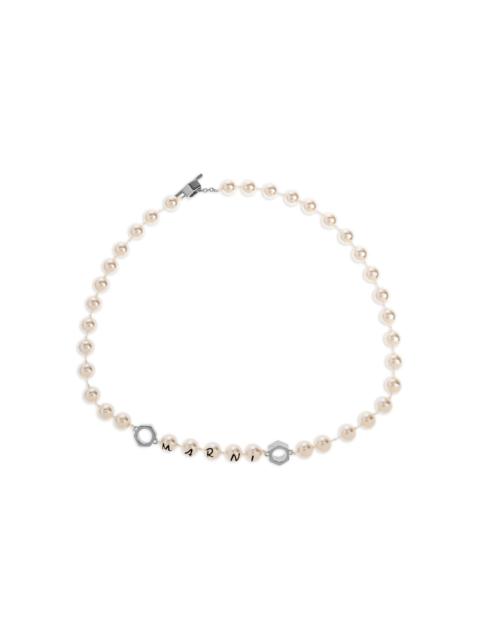 Marni logo-lettering necklace