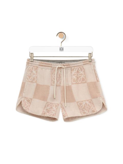Shorts in terry cotton jacquard