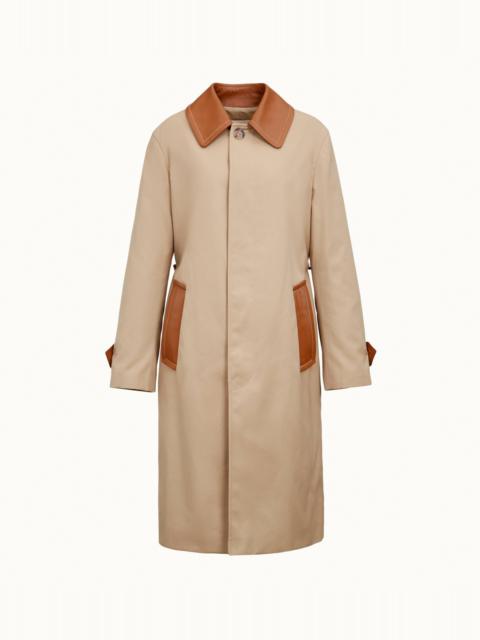 Tod's TRENCH COAT WITH LEATHER INSERTS - BEIGE