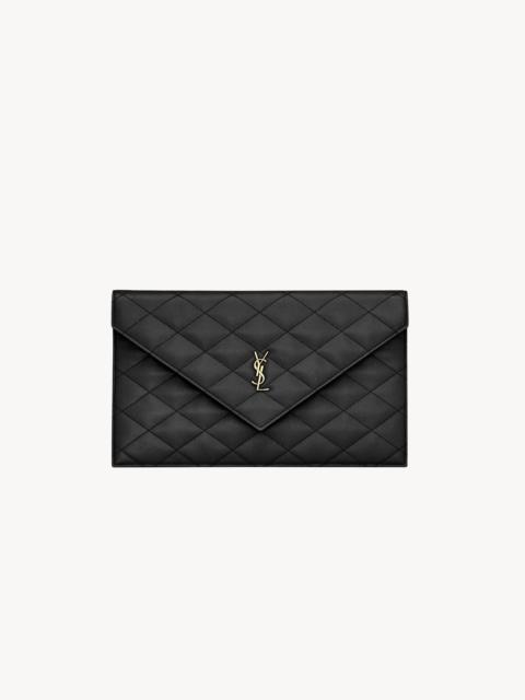 SAINT LAURENT PARIS POUCH IN GRAIN DE POUDRE LEATHER
