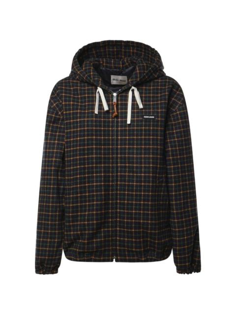 Miu Miu check-pattern hooded jacket