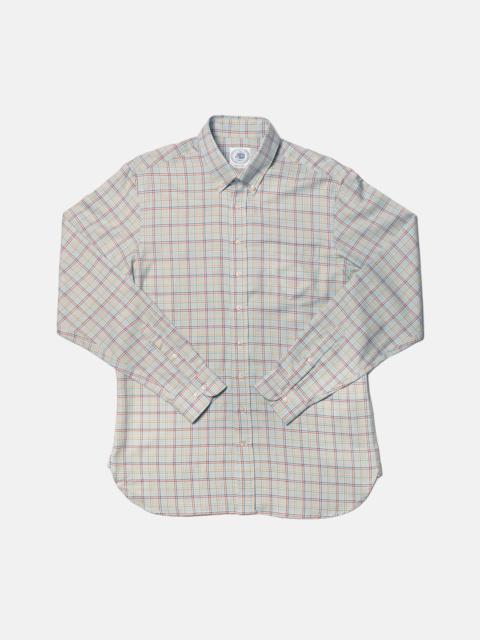 J. PRESS MADE-IN-USA LIGHT BLUE WINDOWPANE SPORT SHIRT