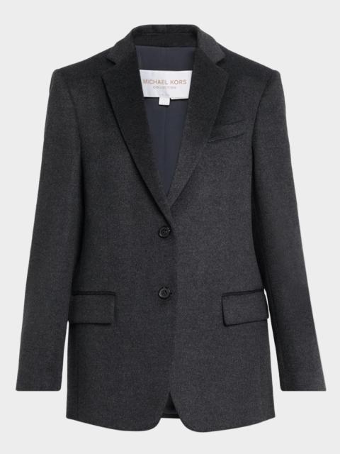 MICHAEL KORS COLLECTION Nico Brushed Cashmere Single-Breasted Tailored Jacket