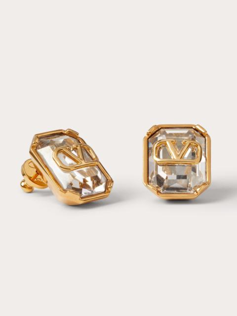 Valentino VLOGO SIGNATURE METAL AND CRYSTAL EARRINGS