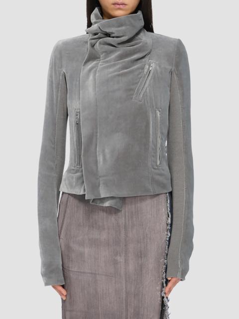 Rick Owens Women's Velvet Classic Biker Jacket - Steel