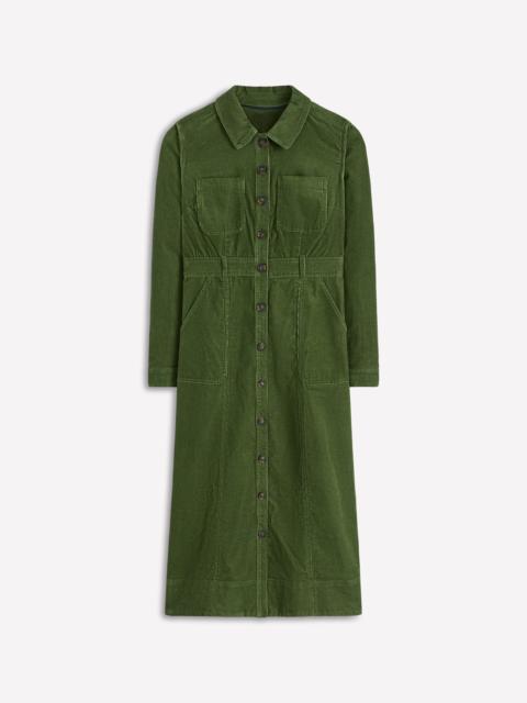 BODEN Amanda Cord Midi Dress-Fern