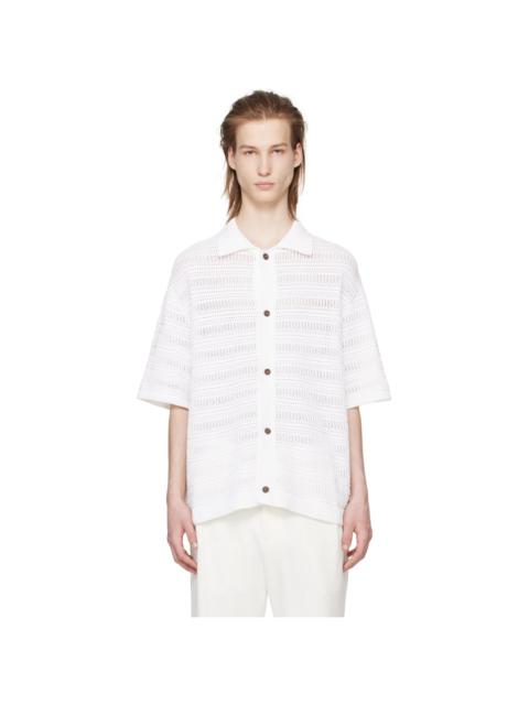 SOLID HOMME White Short Sleeve Cardigan