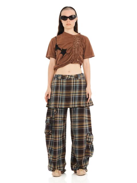 Collina Strada LOAM PLAID LAWN SKIRT CARGO PANT