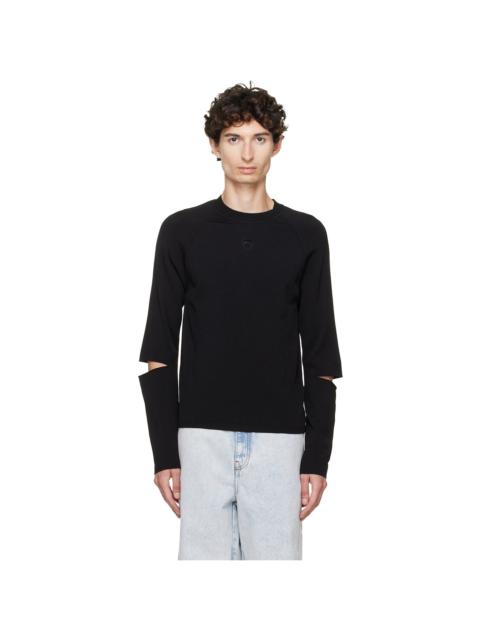 Marine Serre Black Moon Logo Knit Slit Sweater