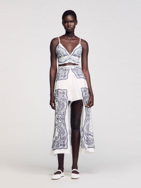 Sandro BANDANA-MOTIF SKIRT SHORTS
