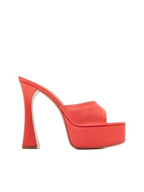 Amina Muaddi 140mm satin platform sandals