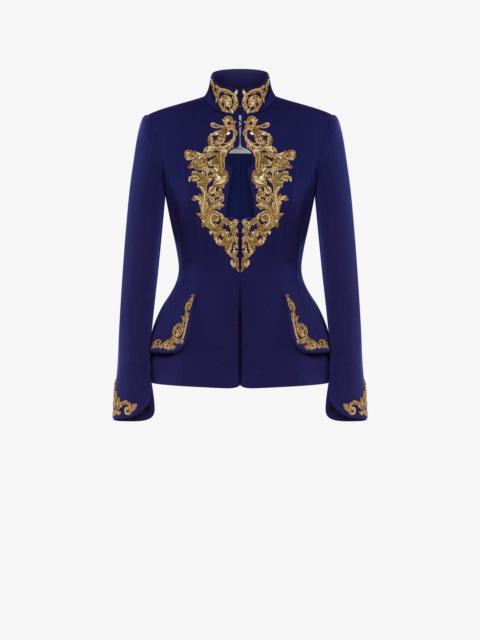 Moschino BAROQUE LOCK WOOL FAILLE JACKET