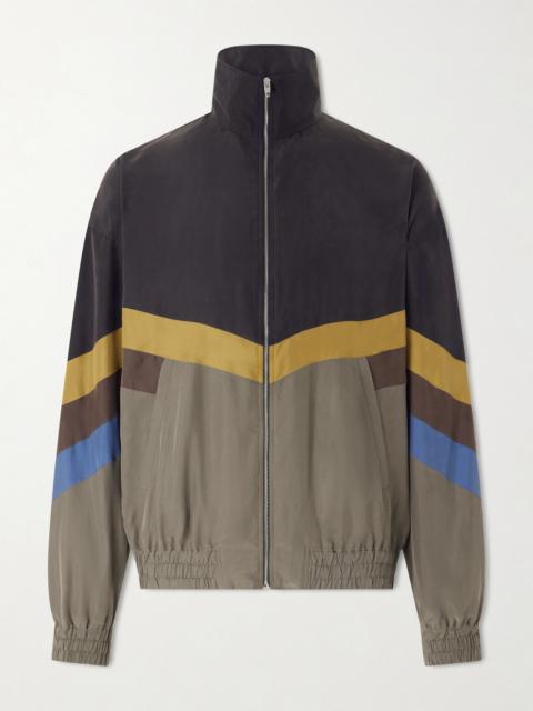 Valentino Silk Striped Zip-Up Jacket