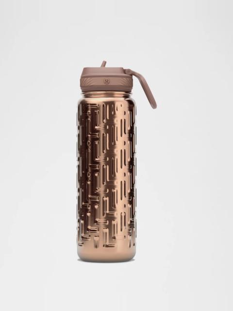 lululemon Back to Life Sport Bottle 24oz Straw Lid *Monogram Shadow