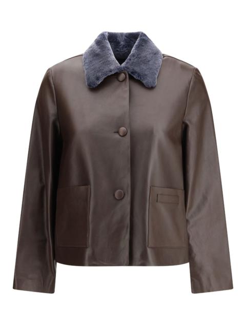 shearling-collar jacket