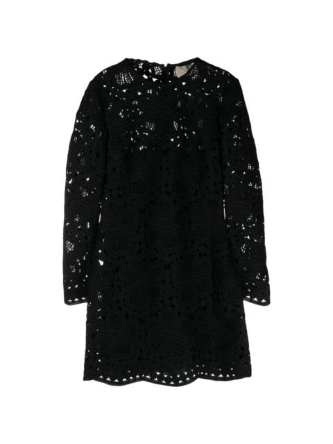 floral-macramÃ© weaved minidress