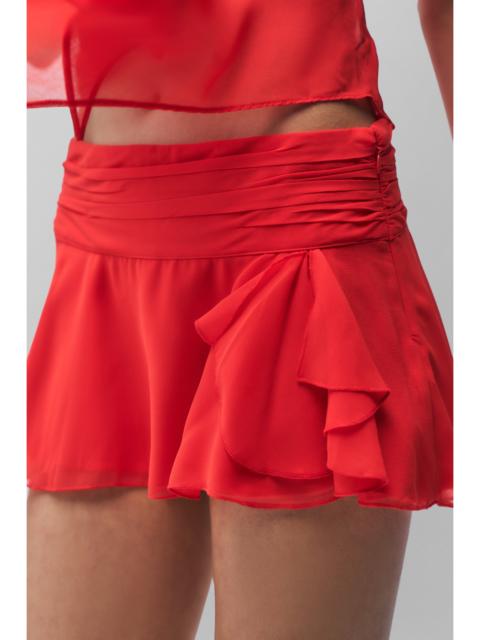 GUIZIO CHIFFON SLIT MINI SKIRT