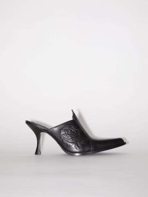Leather heeled mules - Black