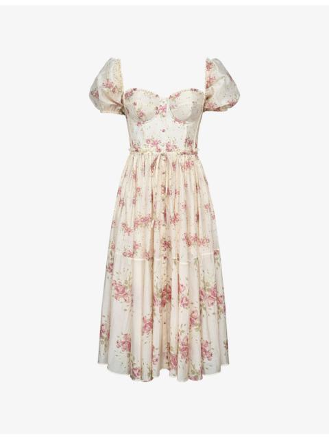 House of CB Penelope Floral Chiffon Midi Dress