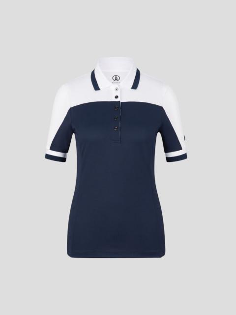 BOGNER Carolin Functional polo shirt in Dark blue/White