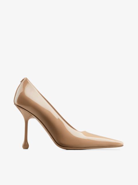 JIMMY CHOO Ixia 95
Biscuit Patent Leather Pumps