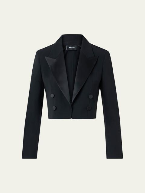 AKRIS Holly Double-Breasted Crop Tuxedo Jacket
