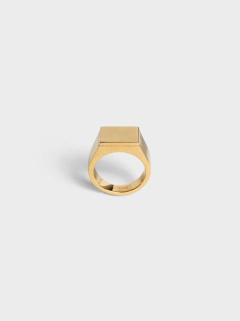 CELINE SIMPLE FORMS SQUARE SIGNET RING  IN  BRASS WITH GOLD FINISH