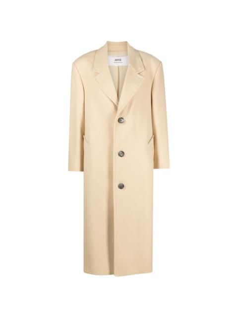 AMI Paris single-breasted gabardine coat