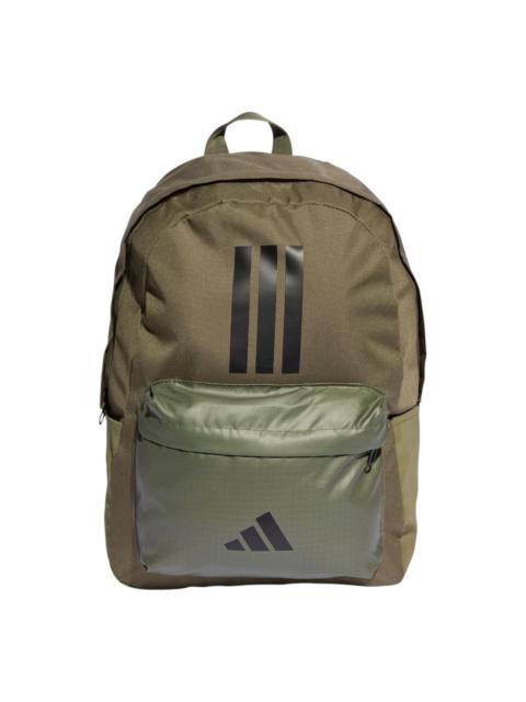 adidas adidas Classic Back-to-School 3-Stripes Backpack 'Olive Strata Black' IS7042