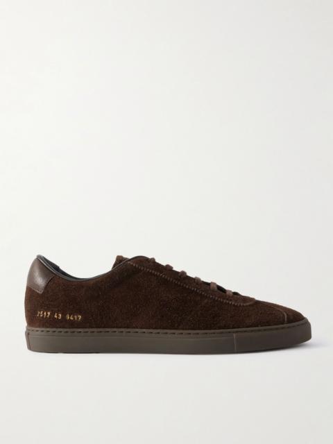 Common Projects Field Trainer Brushed-Suede Sneakers Dark brown