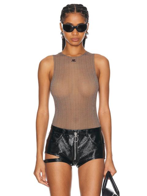 courrèges Buckle Checked 2nd Skin Bodysuit Top