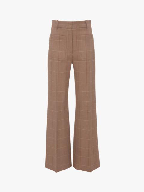 Victoria Beckham Alina Tailored Trouser In Camel-Multi Check