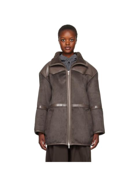 STAND STUDIO Gray Rylee Faux-Shearling Jacket