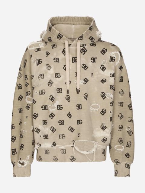 Dolce & Gabbana Washed jersey sweatshirt with DG Monogram print