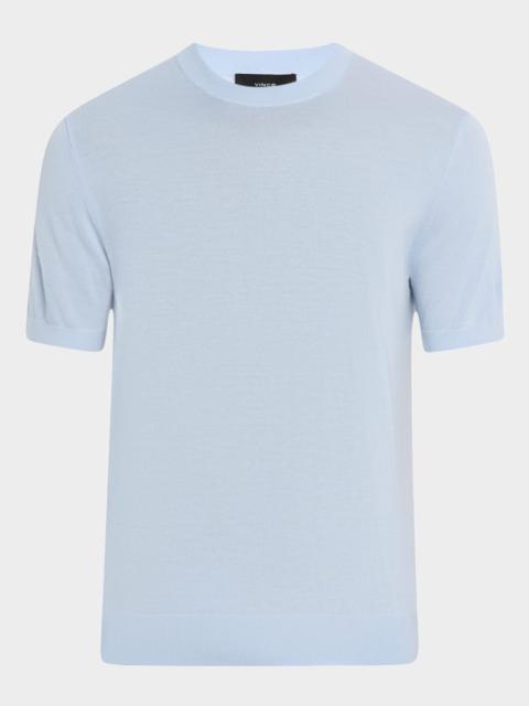 Vince Men's Featherweight Wool-Cashmere Short-Sleeve Crewneck Sweater