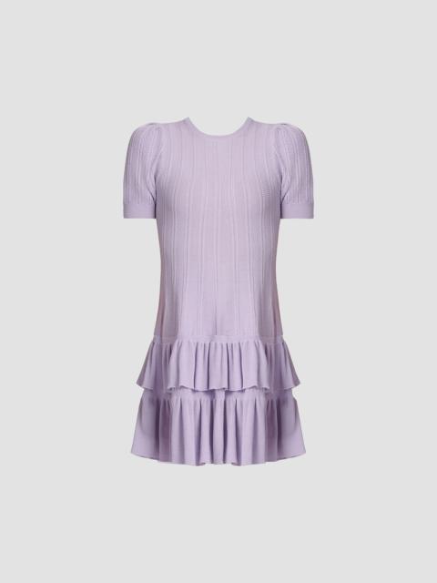 Shoshanna Women's Sloan Pointelle Knit Ruffle Minidress - Lilac
