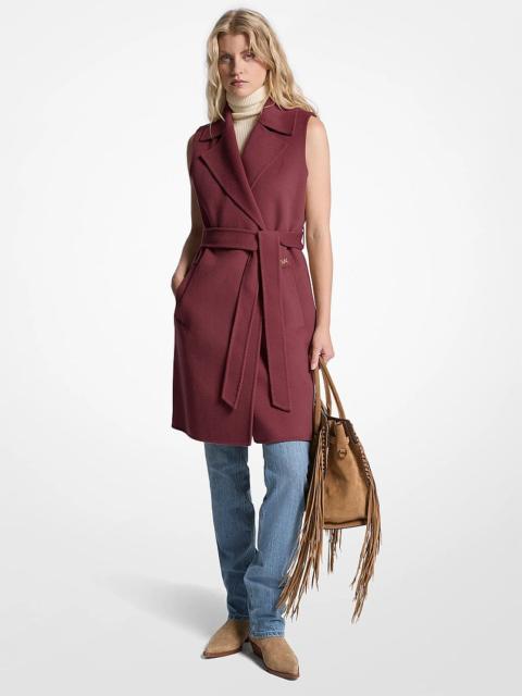 MICHAEL KORS Wool Blend Belted Wrap Vest