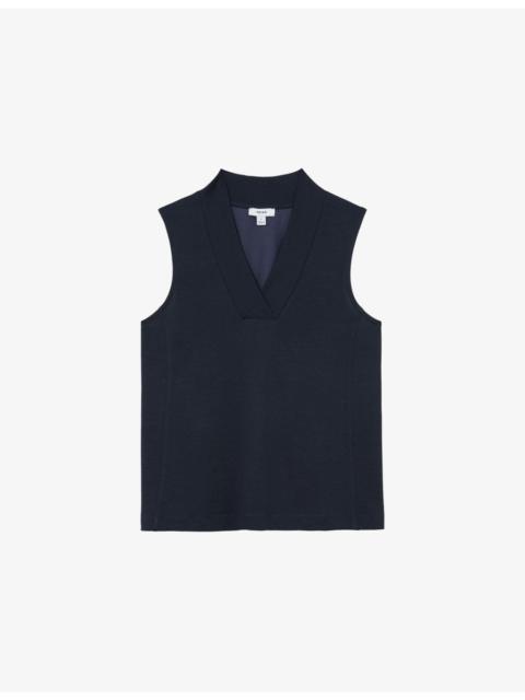 REISS Miley V-Neck Woven Vest Top