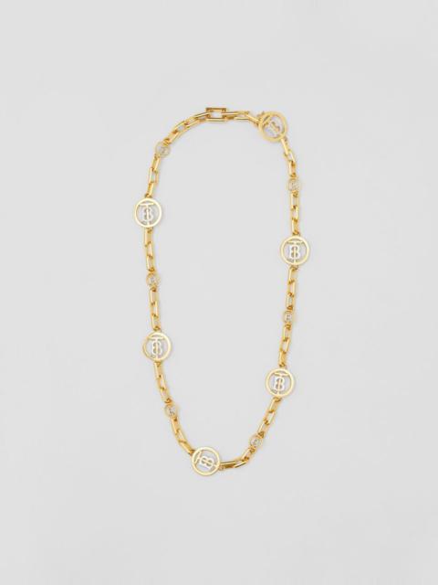 Gold and Palladium-plated Monogram Motif Necklace