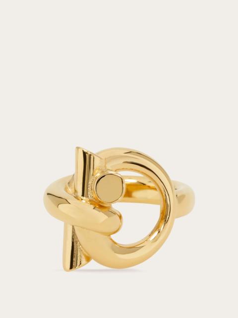FERRAGAMO Ring with Gancini - Size 54