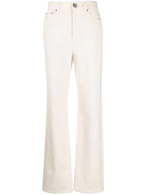 high-waist straight-leg jeans