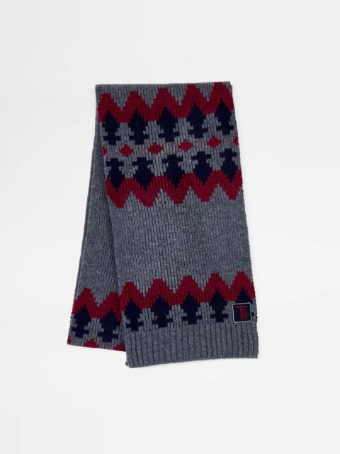 Tod's SCARF - GREY, BLUE, RED