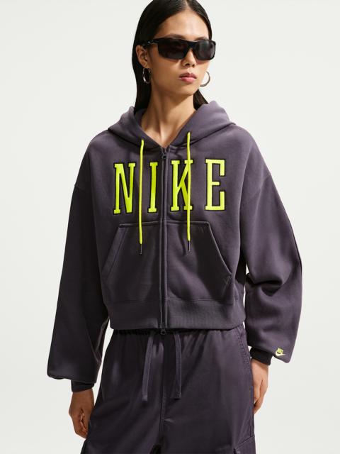 Nike Nike Studio Fleece Medium Weight Women's Oversized Full-Zip Cropped Hoodie