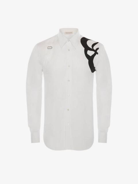 Alexander McQueen Seal Logo Embroidery Harness Shirt in White
