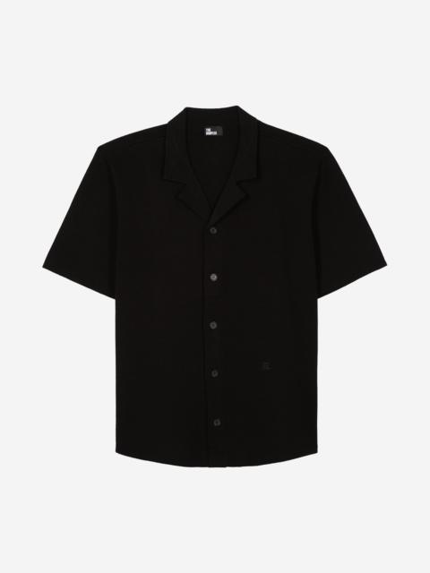 The Kooples BLACK MESH SHORT-SLEEVE SHIRT