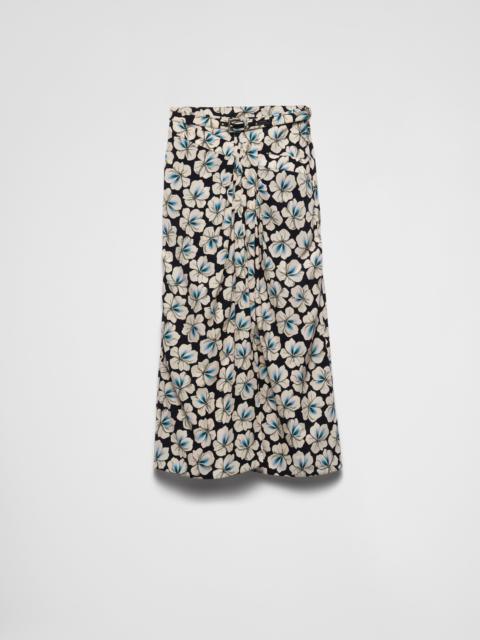 スカート Prada Peony Printed Skirt PRADA | Belted Floral Print Silk Skirt | Women | Lane Crawford