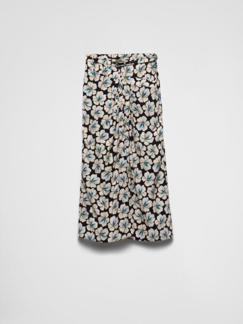 Prada Printed pongee midi-skirt