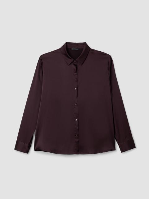 EILEEN FISHER Stretch Silk Charmeuse Classic Collar Shirt